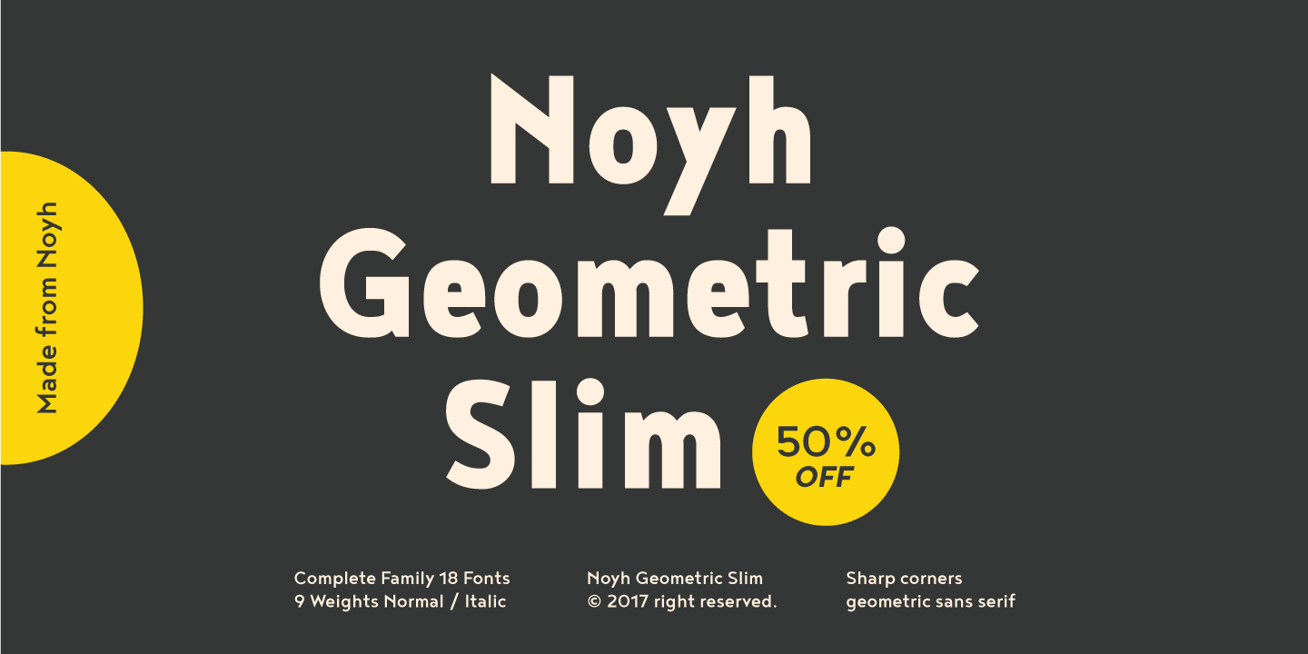 Beispiel einer Noyh Geometric Slim-Schriftart #11